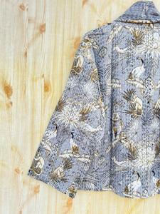 Chaqueta de algodón acolchada Kantha Vintage para mujer, nueva colección, abrigo con botones bordados Reversible de talla grande para otoño - Product Image 5