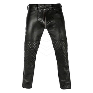 Dernier style de pantalon en cuir pour hommes Pantalon en cuir léger taille élastique décontracté de haute qualité à vendre Meilleure qualité Prix bon marché - Product Image 1