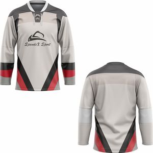 Maillots de hockey personnalisés pour adultes, vêtements de sport d'équipe professionnels, durables, résistants aux déchirures, prêts pour les matchs, 100% polyester, évacuation de l'humidité - Product Image 4