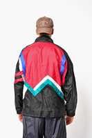 Veste coupe-vent vintage style survêtement automne, motif multicolore, style années 90, sport, rave, swag, hipster, 100% coton, à capuche, zippée, coupe-vent