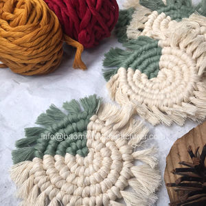 ที่รองแก้วผ้าฝ้ายทอมือ, ที่รองแก้ว Macrame, ตกแต่งโต๊ะกาแฟจากเวียดนาม - Product Image 2