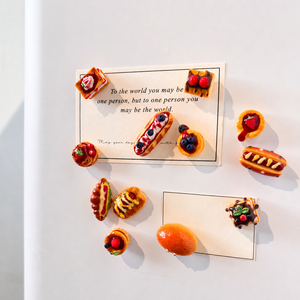 Série de 4 aimants décoratifs réutilisables en résine pour réfrigérateur, motif <span class=keywords><strong>pain</strong></span> confiture mignon personnalisé - Product Image 5