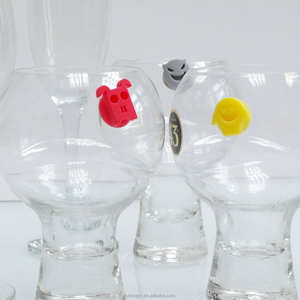 Silicone Suction Cup <b>Wine</b> <b>Glass</b> Marker Drink Identifier Tags with Customizable Logo for Liquor Bar Dining Accessories - Product Image 5