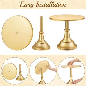 Elegantes soportes de metal dorado para pasteles, expositores de postres de lujo para bodas y eventos, ideales para pasteles, magdalenas y pasteles - Product Image 4