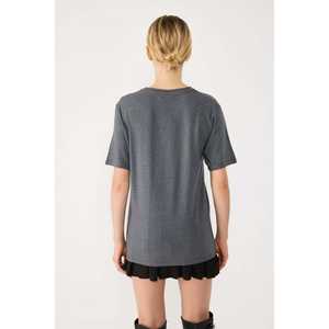 Camiseta de Cuello Redondo y Corte Holgado en Color Carbón - Product Image 3