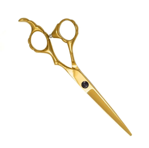 Tijeras de corte de pelo de peluquero de oro completo, punta roma con cuchillas de acero de Metal afilado, tijeras de peluquería de belleza - Product Image 3