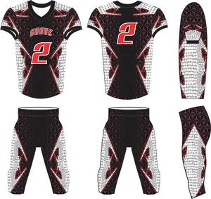 Conjunto de Uniforme de Fútbol Americano Personalizado por Sublimación, Manga Corta, Estampado, 100% Poliéster, Más Vendido - Product Image 2