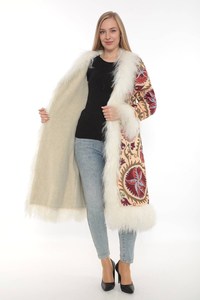 2020 hiver chaud veste pour filles longueur moyenne manteau sac doux cireux Imitation fourrure rembourré matelassé brodé coton rempli tissé - Product Image 2