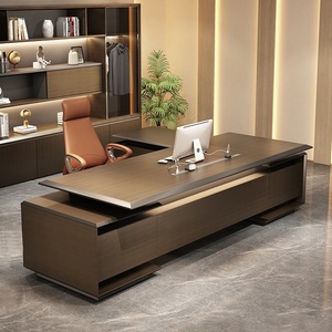 Modern Luxury Executive Office Table MDF Wooden CEO Desk Set Extendable Large Manager Desk with <b>Digital</b> <b>Lock</b> - Product Image 1