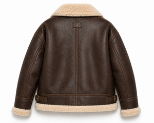 Veste en cuir véritable en peau de mouton pour femme, doublée de fourrure, style aviateur, luxe, vêtement d'extérieur en cuir haut de gamme pour l'hiver - Product Image 1