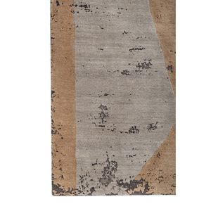 พรมขนสัตว์และไหมไผ่ถักมือ UnfoldBy Kavi สีเบจและสีน้ำตาล ลายแบบนามธรรม รูปทรงสี่เหลี่ยมผืนผ้า สำหรับห้องโถงหรือห้องพัก รุ่น Esk-386(3D) - Product Image 4