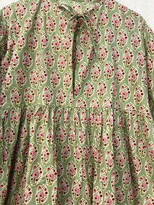 Maxi vestido con estampado de bloques florales hecho a mano de una pieza de algodón para mujer vestido de verano silueta suelta cintura Natural Boho Collage Top - Product Image 2