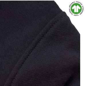 Sweats à capuche pour homme 100% coton Hommes 100% coton bio Pull à capuche en polaire-Noir poids lourd 9 oz, certifié GOTS - Product Image 6
