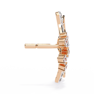 Boucles d'oreilles en or 18 carats brillantes avec diamant de laboratoire, boucles d'oreilles de qualité supérieure - Product Image 3