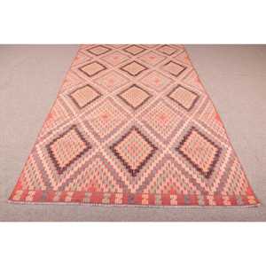 Tapis turc 5,4 x 10,2 pieds, grand tapis vintage, tapis persan rouge - Product Image 5