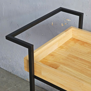 Gena 80x46x95cm Mobile <b>Trolley</b> Shelf Rubber Wood KB68023 for Kitchen Tableware - Product Image 5