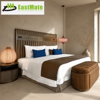 Ensemble de meubles de chambre à coucher modernes blancs, taille King Size, design tendance, style hôtel, suite de lit principal pour maison, villa, vente en gros