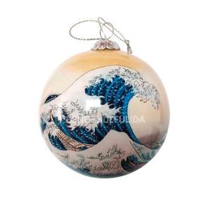 <span class=keywords><strong>Leonardo</strong></span> Da Vinci peint à la main en <span class=keywords><strong>verre</strong></span> ornement d'arbre de Noël haute qualité Monna Lisa boule boule Festival décor à la maison suspendu - Product Image 4