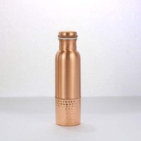 Bouteille d'eau sport en cuivre antique martelé 1L, mignonne, pour fêtes, bienfaits ayurvédiques, type à pression, maintien thermique 12-24 heures