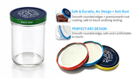 Bocal Mason personnalisé avec couvercle 150ml 250ml 500ml 1000ml, bocal en verre à large ouverture avec couvercle à vis, hermétique, pour stockage alimentaire et mise en conserve
