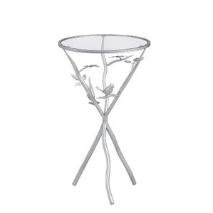 Table d'appoint en métal antique Base en bois de cerf Finition argentée Table d'appoint décorative classique de luxe Vente à chaud - Product Image 3