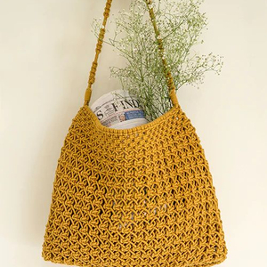 Latest Classic Handcrafted Macrame Bohemian Beautiful Hand-knotted Trendy Tote <b>Bag</b> Custom <b>Knitting</b> for Women and Ladies <b>Bag</b> - Product Image 1