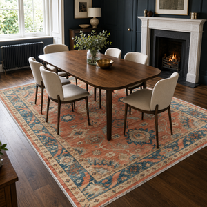 Netline Home Refined Medallion Warm Orange Traditional Washable <b>Rug</b> - Product Image 4