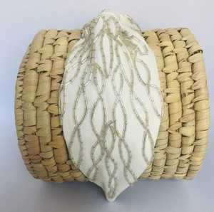 All-Hand Beaded Easy-to-Wear White Sparkle <b>Headband</b> with Soft Cushioned Fit Hand Embroidered Design - Product Image 1