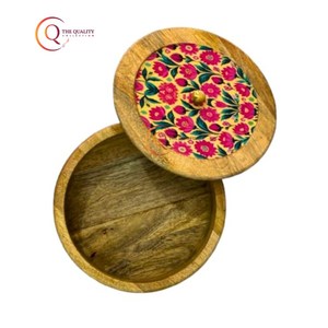 Casserole en bois Warm Keeper Pot Chapati moderne stockant la boîte de tortilla avec couvercle pour la cuisine hôtel Restaurant personnaliser la taille - Product Image 3