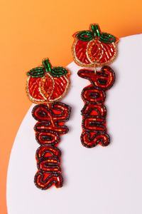 Pendientes Largos de Calabaza con Cuentas Hechos a Mano, Ligeros, Estilo Bohemio, para Otoño, Festividades, Halloween, Joyería Festiva para Mujer - Product Image 3