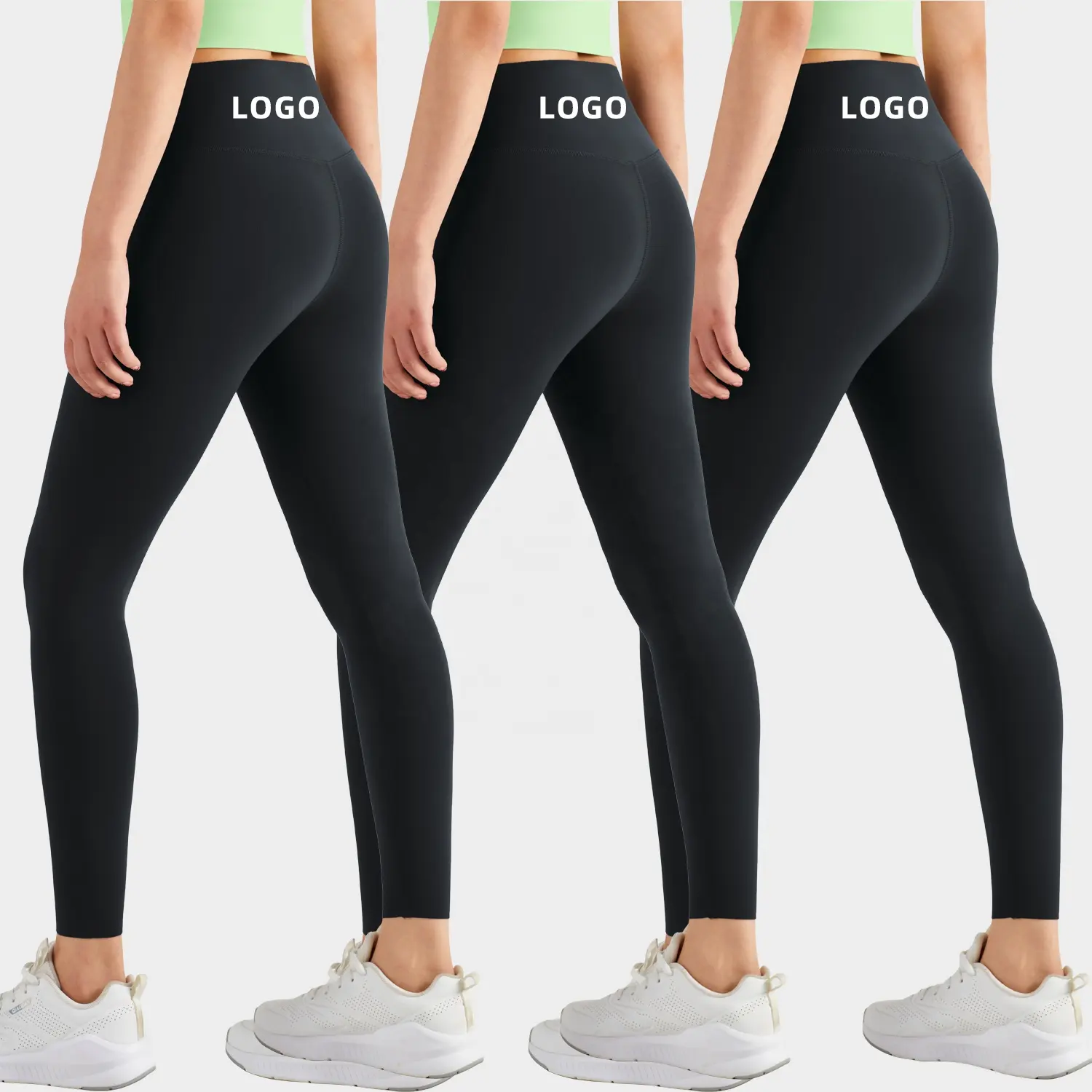 Lolfor legging olahraga untuk wanita kustom Logo kontrol perut celana olahraga Push Up Gym ketat