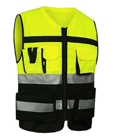 Großhandel Orange Grün Schwarz Reflektierende Hochsichtbare Polyester-Sicherheitsweste für Ingenieur-Arbeitskleidung Schnelltrocknend & Atmungsaktiv