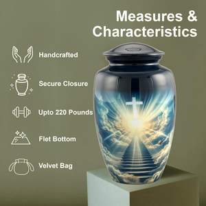 โกศสวรรค์สำหรับขี้เถ้ามนุษย์ขี้เถ้าที่ระลึกสำหรับผู้ใหญ่โกศตกแต่งสำหรับขี้เถ้าผู้ใหญ่ขนาดกำหนดเองได้ - Product Image 4