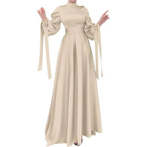Vestido musulmán para mujer, holgado, cubierta completa, satén, Abaya, Kaftan, Túnica islámica modesta, oración, Eid y uso diario, manga larga, Maxi - Product Image 6