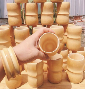 Vaso de Bambú Natural para Servir Agua y Bebidas, Vajilla de Bambú Sólido Hecha a Mano en Vietnam - Product Image 6