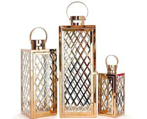 การออกแบบใหม่เงาชุบทองโลหะโคมไฟชุดสามตารางรูปร่างโคมไฟร้อนขายตกแต่ง Handcrafted ในคลาสสิก2023 - Product Image 4