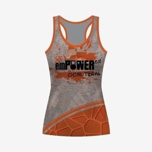 Women's High Quality 100% Cotton Racerback Tank <b>Tops</b> New Softball Fitness Wears with Sublimation Logo for Adults - Product Image 5