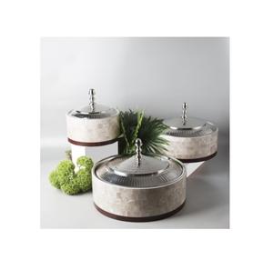 Accueil Équipement commercial Pots Cuisine Équipement en acier inoxydable Réchauffeur d'aliments Hot Pots Ensemble de 3 plats en bois Ramadan Casserole - Product Image 5