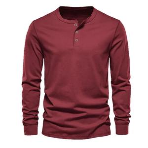 Haute qualité manches longues nouveaux t-shirts Premium élégant Logo hommes T-shirts 2025 100% coton biologique o-cou t-shirts - Product Image 5