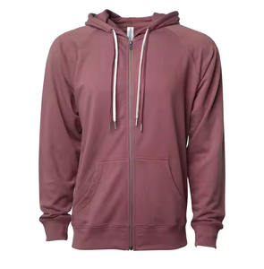 Sudadera Hombre Chaqueta con cremallera Bolsillo Diseño sólido Liso Teñido Capucha Mezcla Fleece Peso medio Cremallera completa Transpirable Sudadera con capucha de invierno - Product Image 1