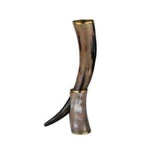 Viking Drinking Horn Polished Horn Each Presented in Round Table <b>Stand</b> Authentic Quality for Elegant Agate for Christmas Party - Product Image 4