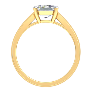 Bague pour femme en or jaune et blanc 9 carats, design classique de luxe, 2,09 carats, clarté VS, diamant de laboratoire cultivé, couleur EF, taille brillant, IGI - Product Image 3