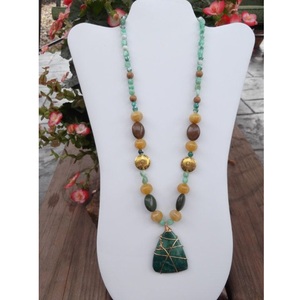 Collier en résine de style bohème, pendentif fait main, bijoux en gros, artisanat en résine - Product Image 1