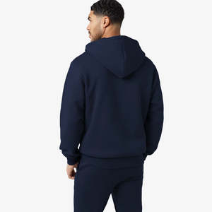 ชุดออกกำลังกายสองชิ้นสีพื้นคุณภาพสูง เสื้อฮู้ดซิปเต็มตัว ชุดวิ่งออกกำลังกาย ชุดแทรคสูทผู้ชายแบบสั่งทำพิเศษ - Product Image 5