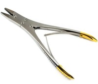 Pince à bec plat n ° 1 TC Tip Extraction Fil Tenant Pince Droite 18cm Instruments Orthopédiques En Acier Inoxydable