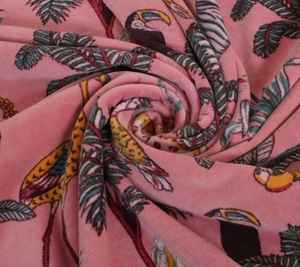 Handmade Luxury Modern Jungle Print Animal Pattern Window <b>Shade</b> <b>Vintage</b> Pink Velvet Cotton Curtains Full <b>Light</b> Shading - Product Image 2