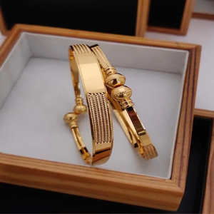 Brazaletes de latón chapados en oro, brazalete de moda, pulseras de joyería de moda, brazaletes de joyería de alta calidad para mujer, precio de fábrica - Product Image 2