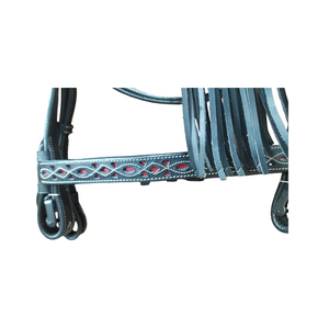 Brida española de caballo de cuero DD genuino de la mejor calidad a precio asequible Brida española de caballo con riendas a juego - Product Image 2