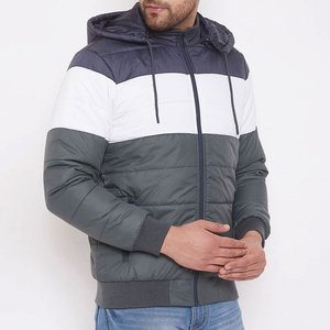 New Designed Custom Logo Front Winter Men's <b>Canvas</b> Puffer <b>Jackets</b> Plus Size Shiny Solid Color Waterproof Breathable Hooded - Product Image 4