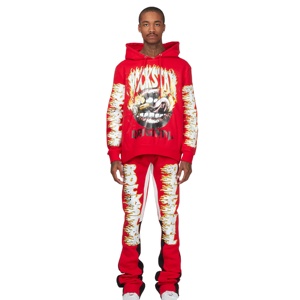 ชุดวอร์มฤดูหนาวของผู้ชายชุดวิ่งออกกำลังกายระบายอากาศได้ดีมีฮู้ดสีพื้น - Product Image 1